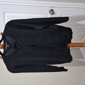 CARDIGAN, black embellished, CABLE &GAUGE  XL, Long Sleeve, Party.